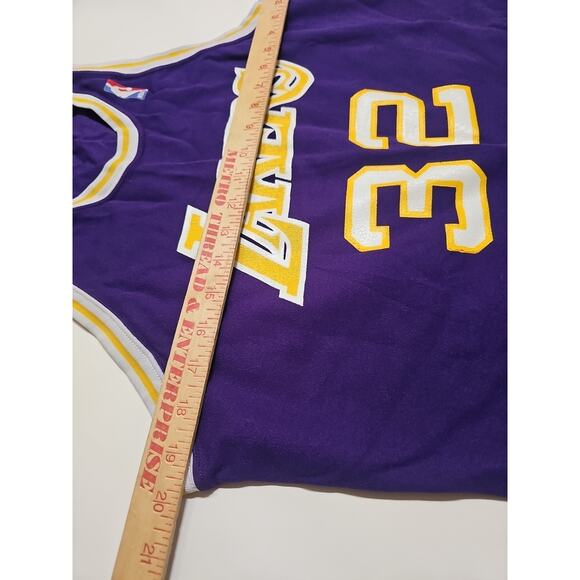 Vintage Magic Johnson 32 Sand Knit LA Lakers Jersey NBA Large - Picture 7 of 10